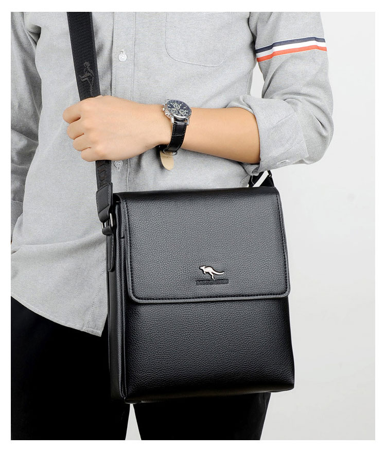 Whatna 革 フラップ ショルダーバッグ メンズ 3室仕切 盗難防止 ipad 10.5 収納可 縦型 メンズ ビジネスかばん斜めがけ 小さめメッセンジャーバッグ 斜め掛け通学通勤バッグ 肩掛けバッグ 紳士用 男性用 BL909-2-11