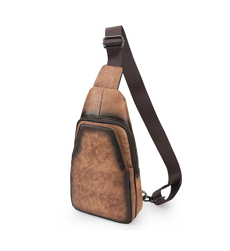 Whatna 天然 牛革 斜めがけ ボディバッグ ワンショルダー メンズ 本 革 厚手 レザー左右付け替え可能4495-2