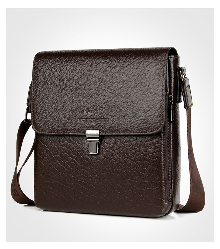 Whatna 牛革 フラップ ショルダーバッグ メンズ 盗難防止 ipad 9.7 収納可 縦型 メンズ ビジネスかばん斜めがけ 小さめメッセンジャーバッグ 斜め掛け通学通勤バッグ 肩掛けバッグ 紳士用 男性用 BL006-2-2