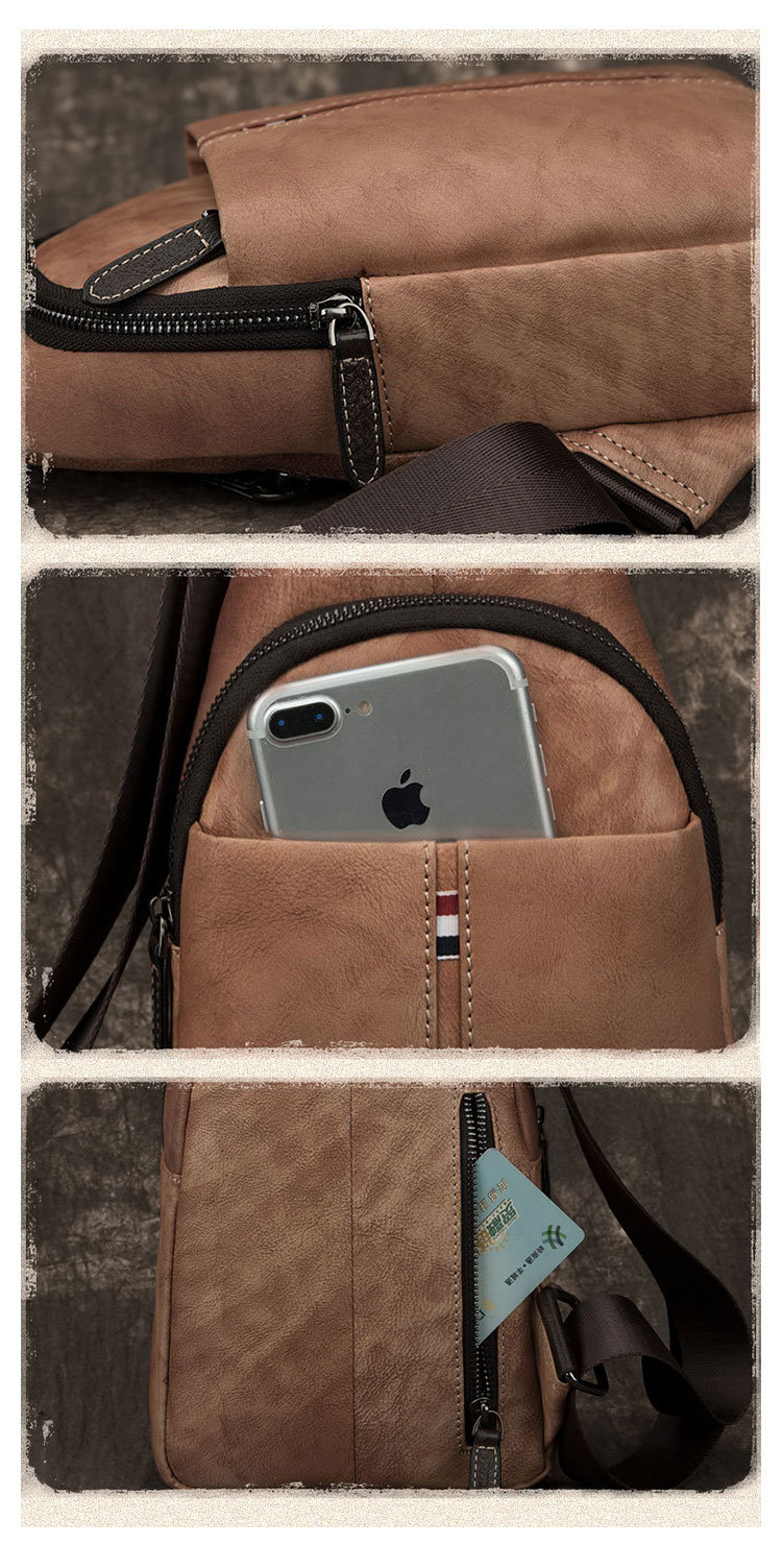 Whatna 天然 牛革 斜めがけ ボディバッグ ワンショルダー メンズ 本 革 厚手 レザー4421-9