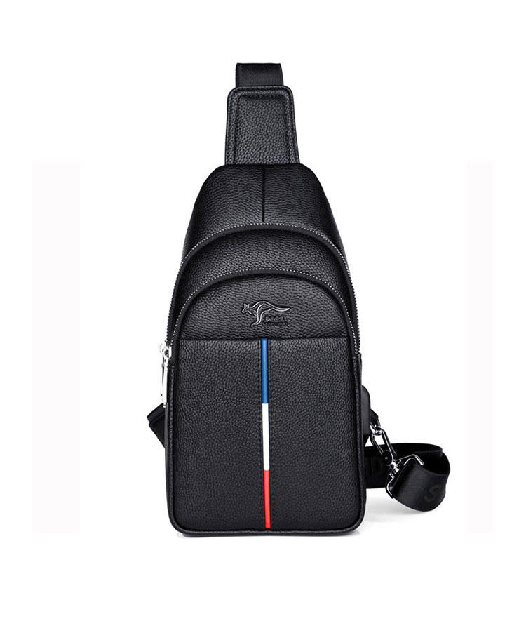 Whatna 革 斜めがけ ボディバッグ ワンショルダー メンズ USBポート 付き 左右付け替え可能 本 革 厚手 レザー ブラウン 黒S6085-2