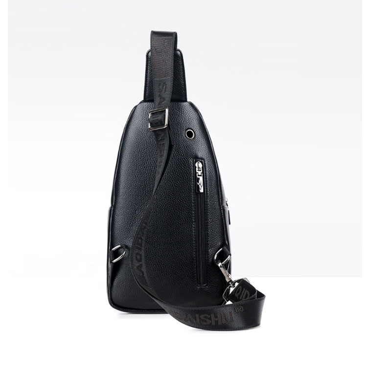 Whatna 革 斜めがけ ボディバッグ ワンショルダー メンズ USBポート 付き 左右付け替え可能 本 革 厚手 レザー ブラウン 黒S6085-4