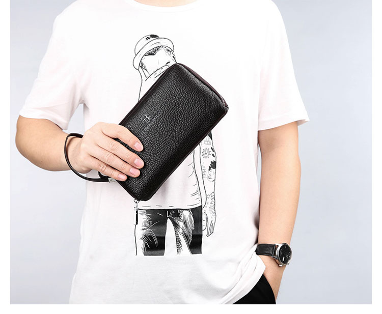 Whatna ミニセカンドバッグ メンズ バッグ 革 小銭入れ 12枚カード収納 本革 小さめ クラッチバッグ 手持ちバッグ 男性用 紳士用 結婚式 バッグ 冠婚葬祭 黒 ブラウン F020-10