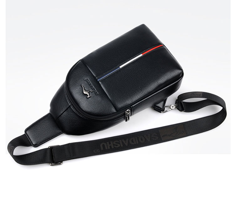 Whatna 革 斜めがけ ボディバッグ ワンショルダー メンズ USBポート 付き 左右付け替え可能 本 革 厚手 レザー ブラウン 黒S6085-5