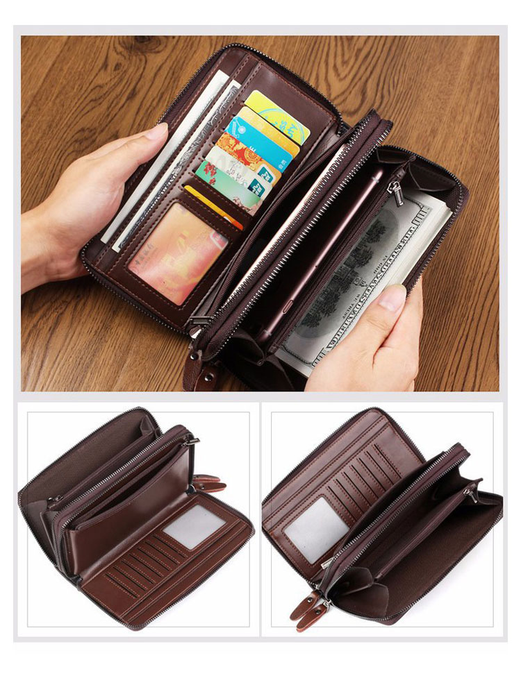 Whatna ミニセカンドバッグ メンズ バッグ 革2室仕切 小銭入れ 7枚カード収納 本革 小さめ クラッチバッグ 手持ちバッグ 男性用 紳士用 結婚式 バッグ 冠婚葬祭 黒 ブラウン HS-1726-7