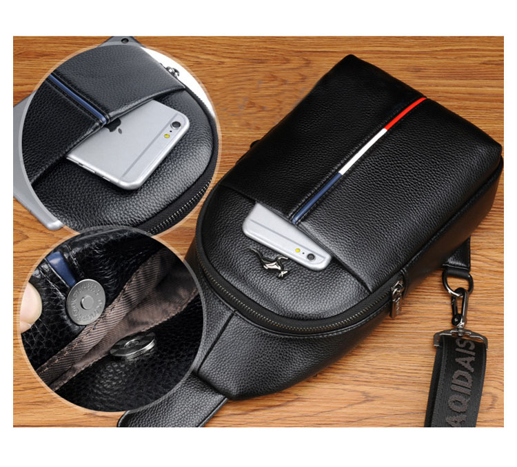 Whatna 革 斜めがけ ボディバッグ ワンショルダー メンズ USBポート 付き 左右付け替え可能 本 革 厚手 レザー ブラウン 黒S6085-9