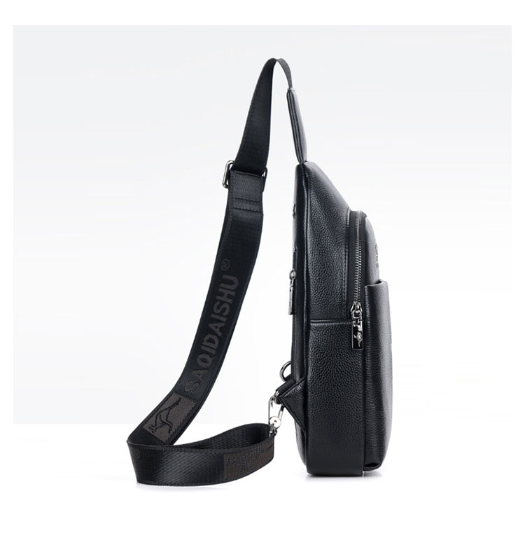 Whatna 革 斜めがけ ボディバッグ ワンショルダー メンズ USBポート 付き 左右付け替え可能 本 革 厚手 レザー ブラウン 黒S6085-3