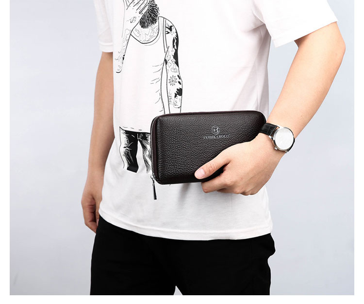 Whatna ミニセカンドバッグ メンズ バッグ 革 小銭入れ 12枚カード収納 本革 小さめ クラッチバッグ 手持ちバッグ 男性用 紳士用 結婚式 バッグ 冠婚葬祭 黒 ブラウン F020-9