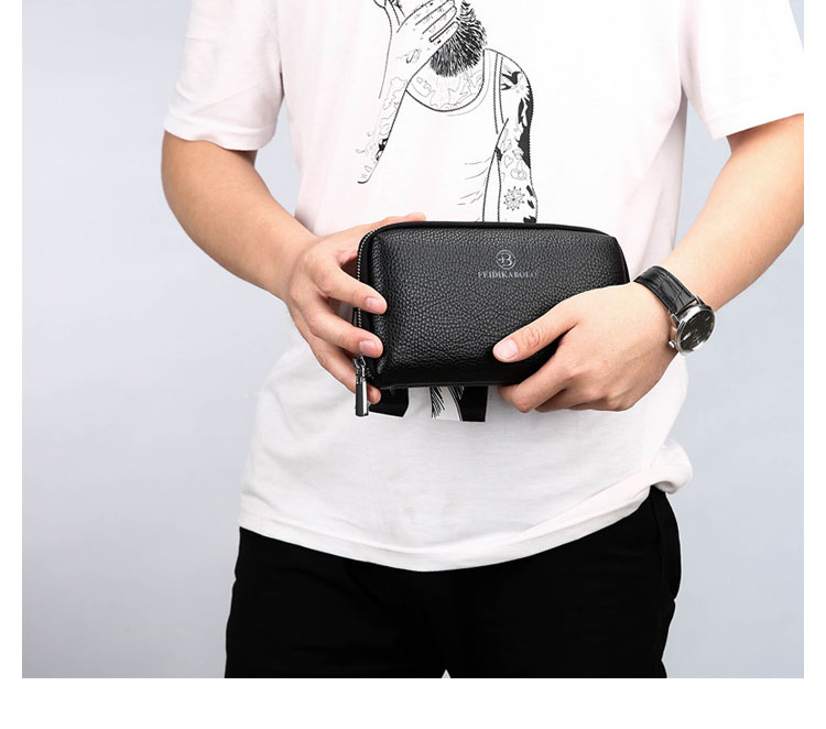 Whatna ミニセカンドバッグ メンズ バッグ 革 小銭入れ 12枚カード収納 本革 小さめ クラッチバッグ 手持ちバッグ 男性用 紳士用 結婚式 バッグ 冠婚葬祭 黒 ブラウン F020-11