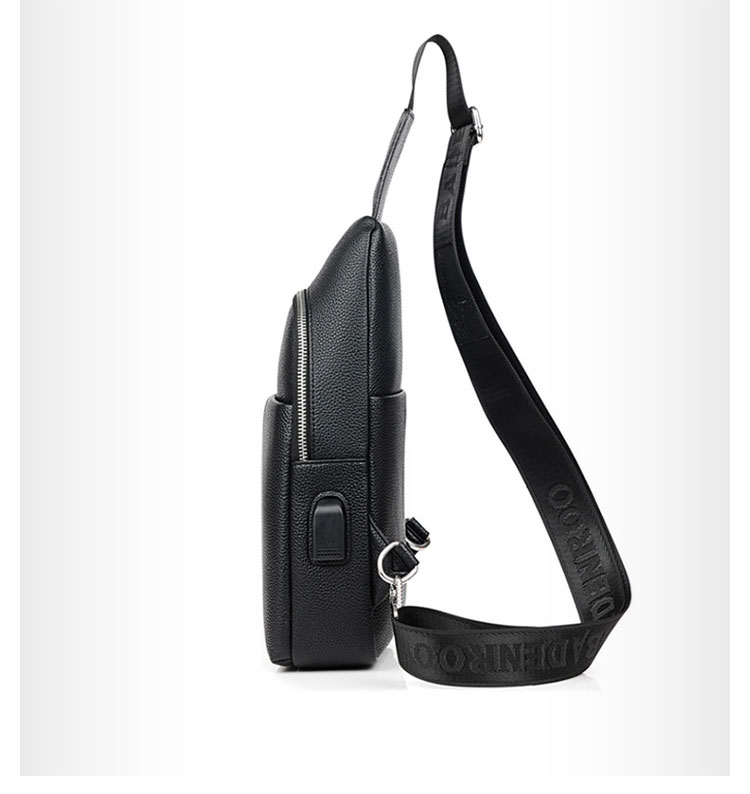 Whatna 牛革 斜めがけ ボディバッグ ワンショルダー メンズ  USBポート 付き 左右付け替え可能 本 革 厚手  レザー ブラウン 黒ZP104-3