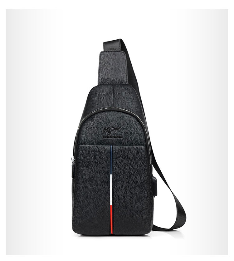 Whatna 牛革 斜めがけ ボディバッグ ワンショルダー メンズ  USBポート 付き 左右付け替え可能 本 革 厚手  レザー ブラウン 黒ZP104-2