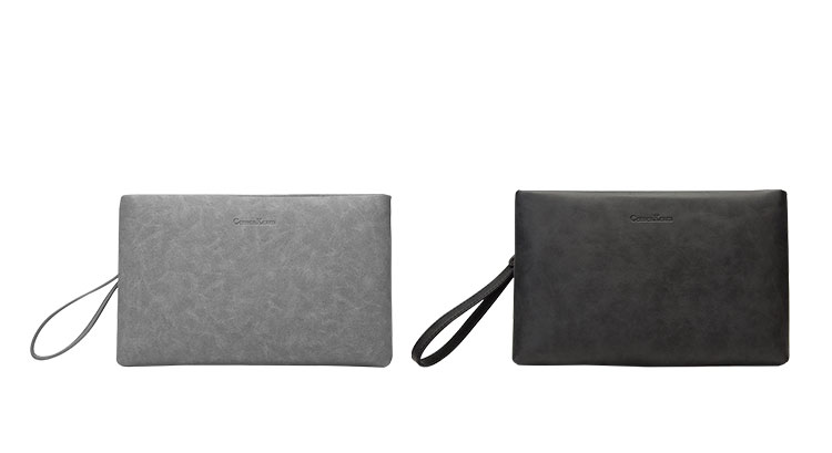 Whatna 2way 革 セカンドバッグ メンズ クラッチ バッグ 10.5インチのipad収納可B5 6枚カード収納 小銭入 ビジネス カジュアル フォーマル 冠婚葬祭 結婚式 二次会 披露宴バッグ 紳士用 男性用 グレー 黑 R4038-1