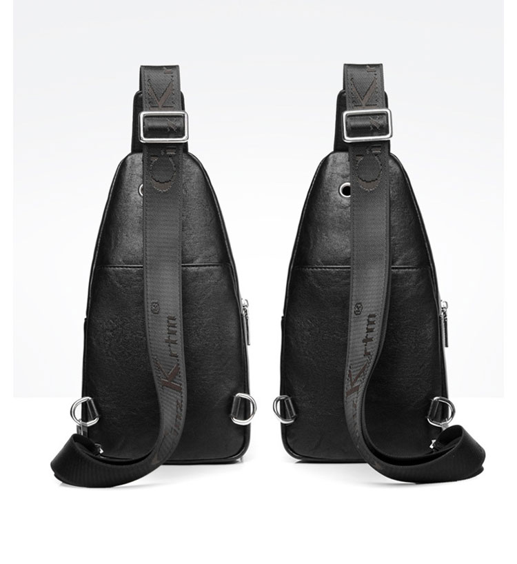 Whatna 革 斜めがけ ボディバッグ ワンショルダー メンズ イヤホン穴 付き 左右付け替え可能 本 革 厚手  レザー ブラウン 黒C6608-4