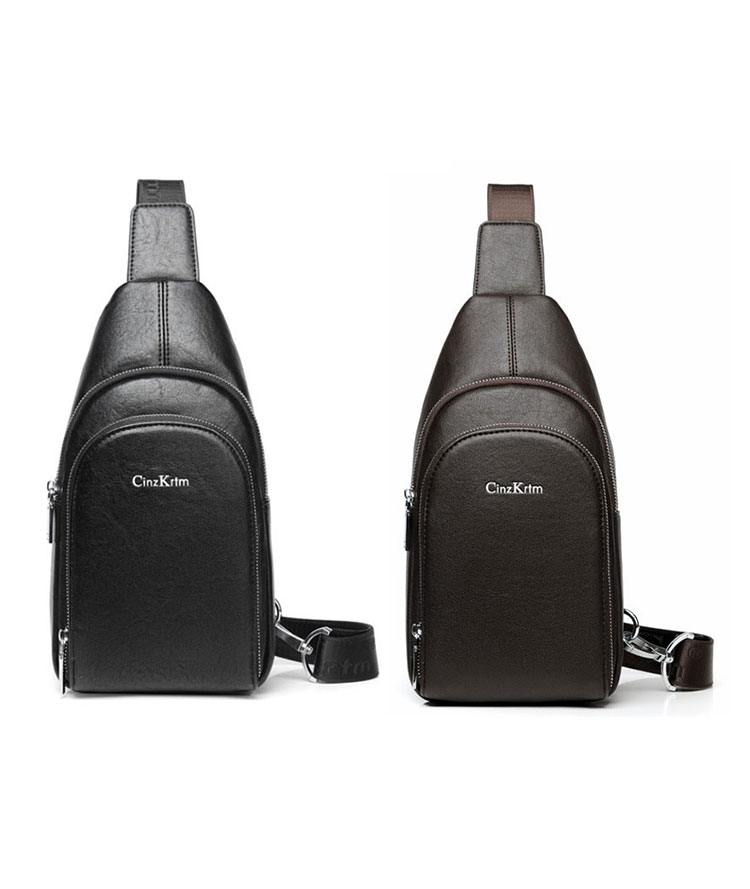 Whatna 革 斜めがけ ボディバッグ ワンショルダー メンズ イヤホン穴 付き 左右付け替え可能 本 革 厚手  レザー ブラウン 黒C6608-1