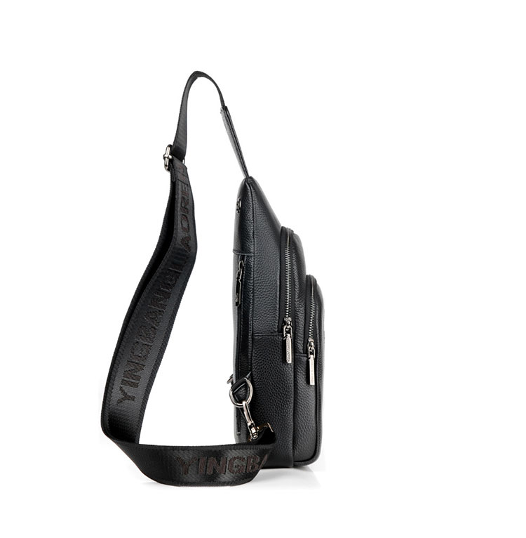 Whatna 牛革 斜めがけ ボディバッグ ワンショルダー メンズ イヤホン穴付 左右付け替え可能 本 革 厚手 レザー ブラウン 黒L606-3