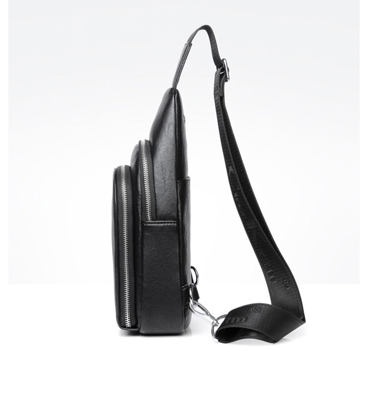 Whatna 革 斜めがけ ボディバッグ ワンショルダー メンズ イヤホン穴 付き 左右付け替え可能 本 革 厚手  レザー ブラウン 黒C6608-3