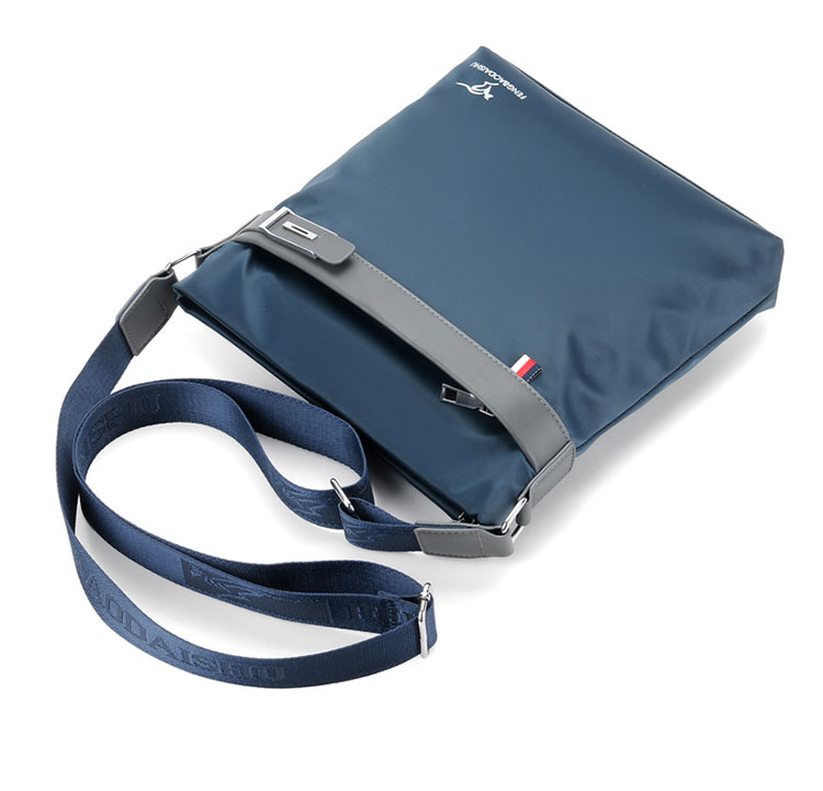Whatna ショルダーバッグ メンズ メッセンジャーバッグ 頑丈 軽量 縦型 B5 10.5インチipad収納可 オックスフォード布 防水 耐磨耗 ビジネスバッグ 小さい 斜めがけ バッグ 男性用 紳士用 黒 ブルー  6609#-5