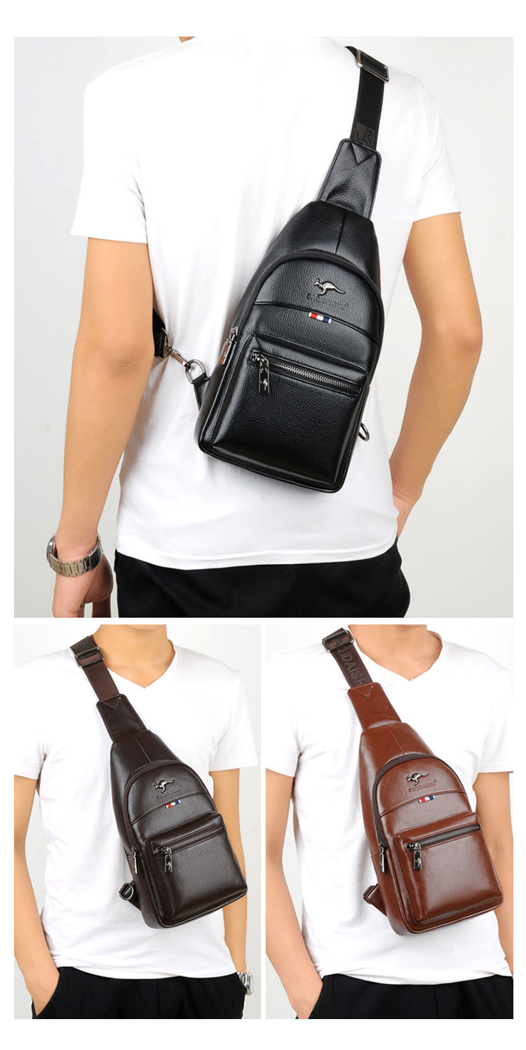 Whatna 革 斜めがけ ボディバッグ ワンショルダー メンズ  左右付け替え可能 本 革 厚手  レザー ブラウン 黒S6082-9