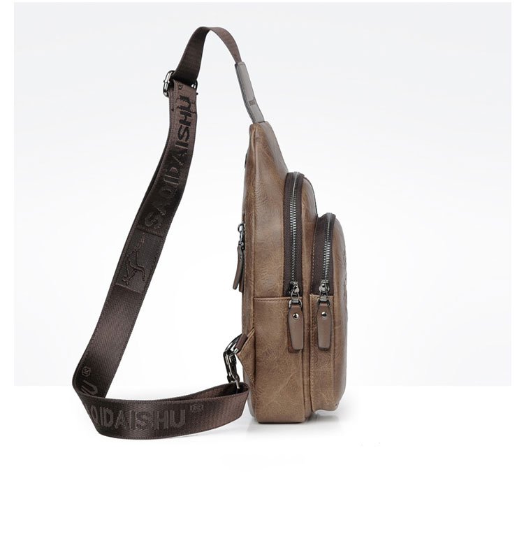 Whatna 革 斜めがけ ボディバッグ ワンショルダー メンズ イヤホン穴 付き 左右付け替え可能 本 革 厚手  レザー ブラウン 黒S6079-3