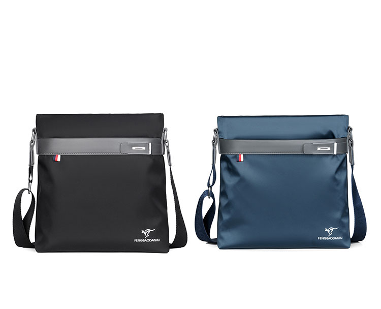 Whatna ショルダーバッグ メンズ メッセンジャーバッグ 頑丈 軽量 縦型 B5 10.5インチipad収納可 オックスフォード布 防水 耐磨耗 ビジネスバッグ 小さい 斜めがけ バッグ 男性用 紳士用 黒 ブルー  6609#-1