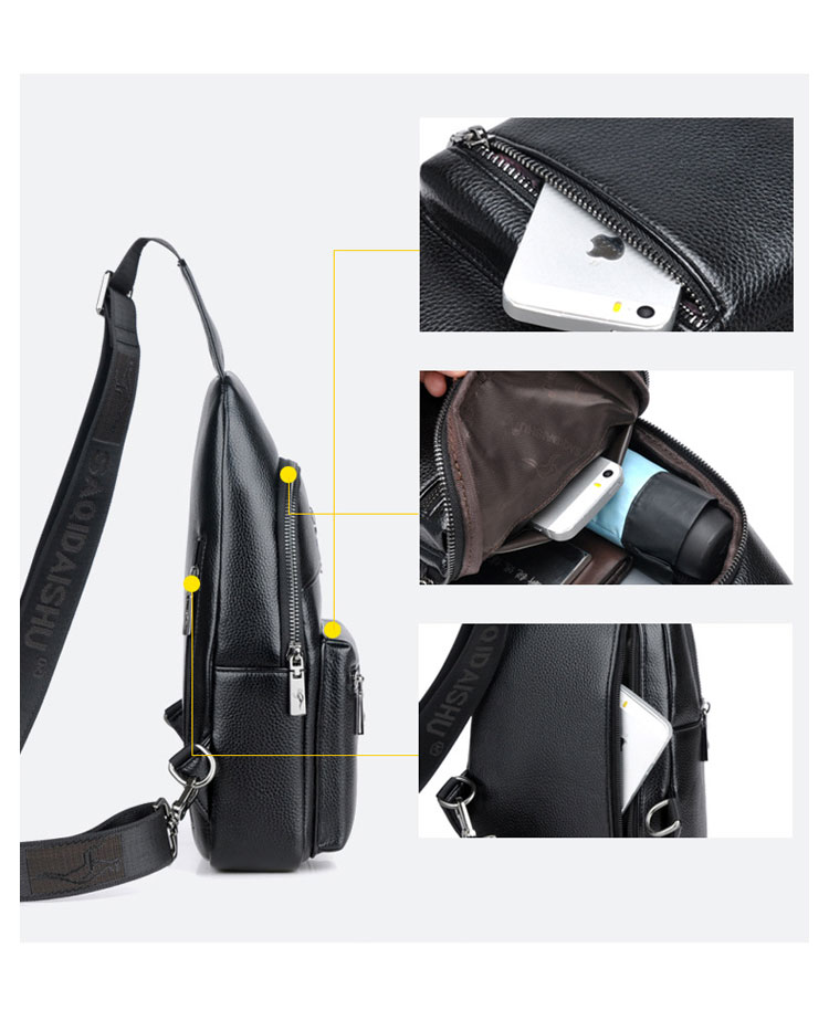 Whatna 革 斜めがけ ボディバッグ ワンショルダー メンズ  左右付け替え可能 本 革 厚手  レザー ブラウン 黒S6082-7