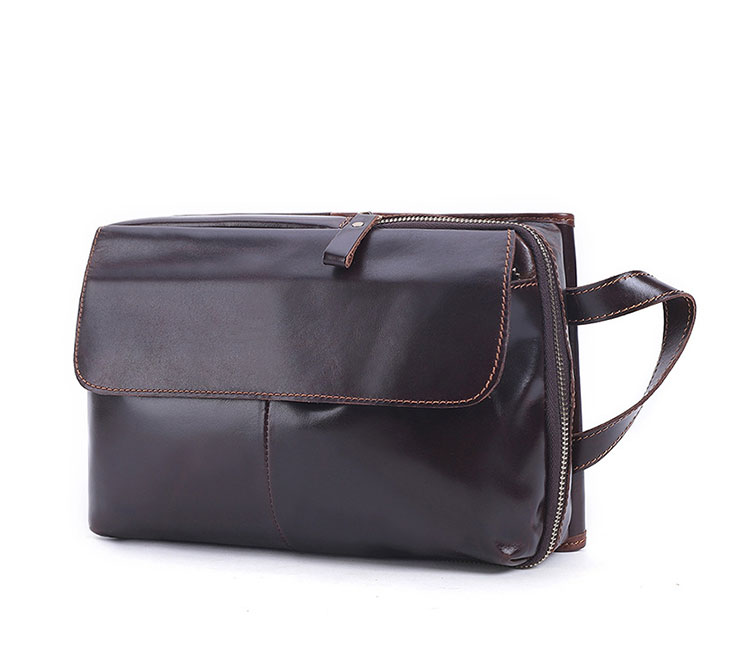 Whatna 天然 牛革 ミニ ショルダーバッグ メンズ 3way手提げ 斜め掛け ボディーバッグ セカンド バッグ 胸バッグ 厚手 本 革 レザー  縦型 小さめ メッセンジャーバッグ 通学 通勤バッグ プレゼント男性 ブラウン（6498）-1