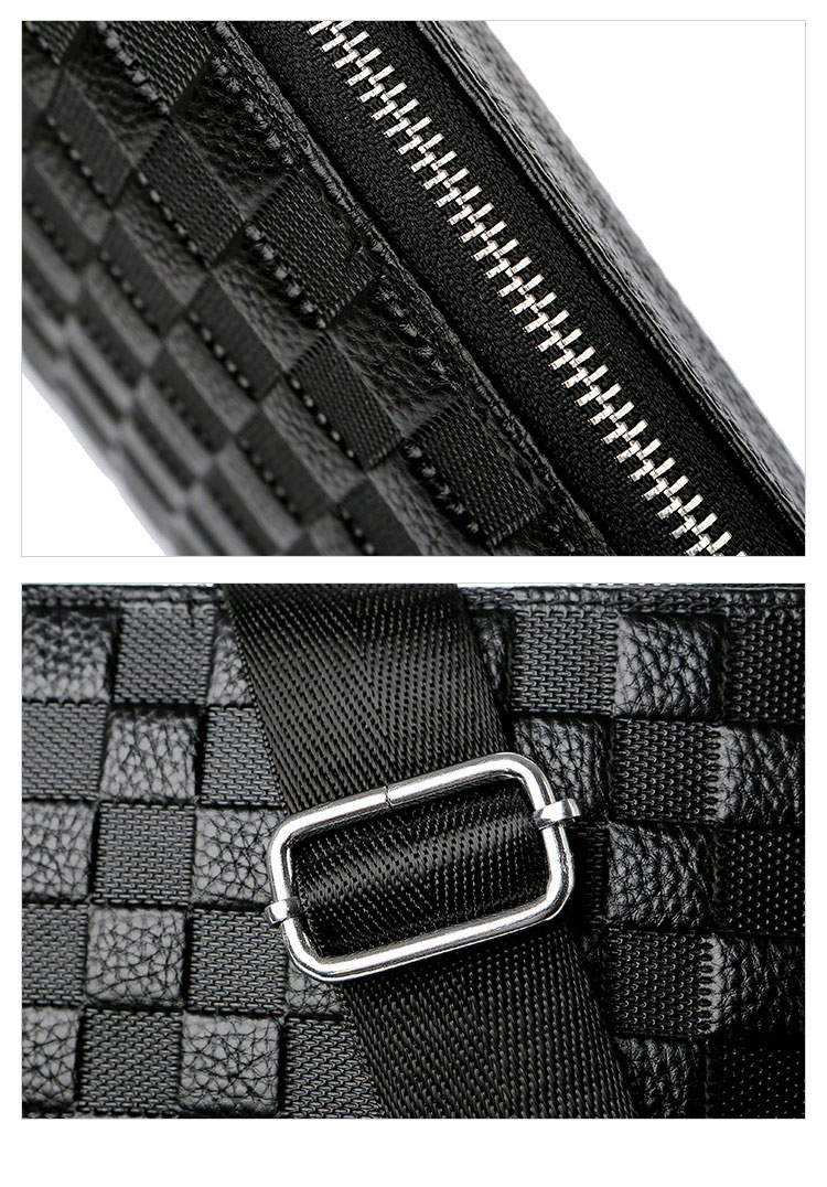 Whatna 2way 牛革 クロコダイル型押し ショルダーバッグ メンズ ポシェットipad9.7 収納可 縦型 メンズビジネスかばん斜めがけ 小さめメッセンジャーバッグ 斜め掛け通学通勤バッグ 肩掛けバッグ 紳士用 男性用 黒 SL-10