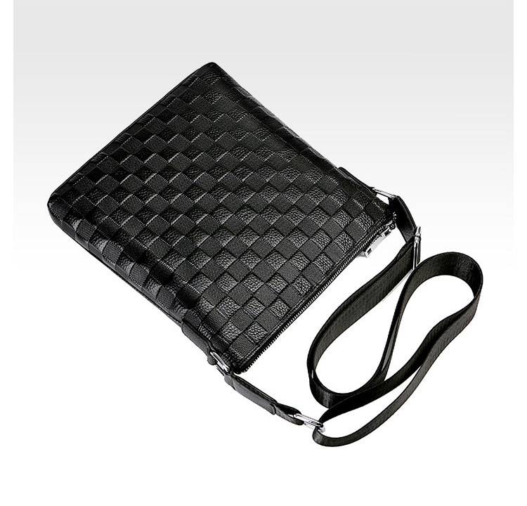 Whatna 2way 牛革 クロコダイル型押し ショルダーバッグ メンズ ポシェットipad9.7 収納可 縦型 メンズビジネスかばん斜めがけ 小さめメッセンジャーバッグ 斜め掛け通学通勤バッグ 肩掛けバッグ 紳士用 男性用 黒 SL-3