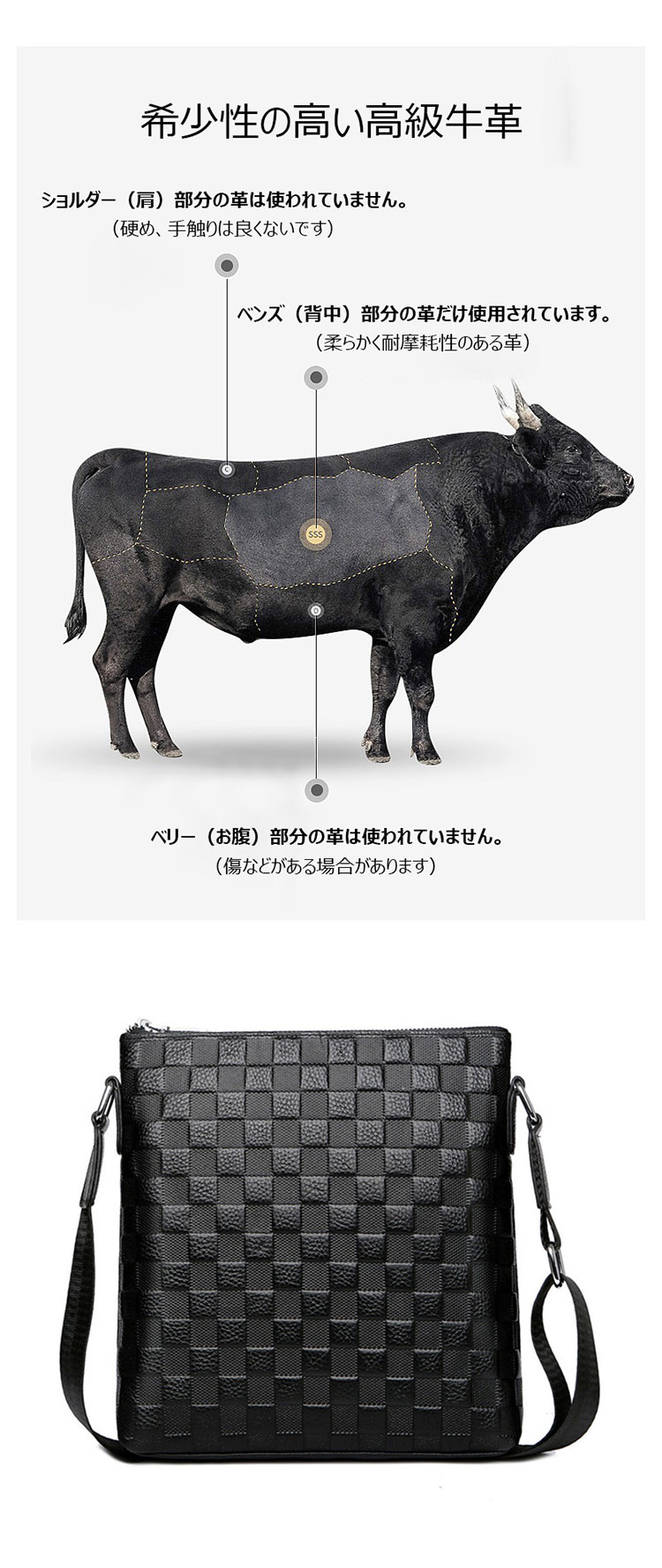 Whatna 2way 牛革 クロコダイル型押し ショルダーバッグ メンズ ポシェットipad9.7 収納可 縦型 メンズビジネスかばん斜めがけ 小さめメッセンジャーバッグ 斜め掛け通学通勤バッグ 肩掛けバッグ 紳士用 男性用 黒 SL-8