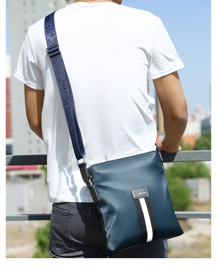 Whatnaフラップ ショルダーバッグ  メンズ 斜めがけ メッセンジャーバッグ 盗難防止 高密度たオックスフォード布 丈夫 防水 A4収納 バッグ 横型 縦型 ビジネスバッグ  通勤バッグ 肩掛けバッグ 男性用 紳士用 黒 ブルー c8802-13