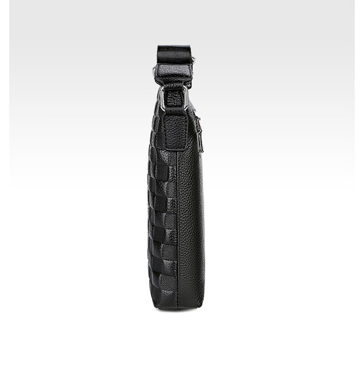 Whatna 2way 牛革 クロコダイル型押し ショルダーバッグ メンズ ポシェットipad9.7 収納可 縦型 メンズビジネスかばん斜めがけ 小さめメッセンジャーバッグ 斜め掛け通学通勤バッグ 肩掛けバッグ 紳士用 男性用 黒 SL-2