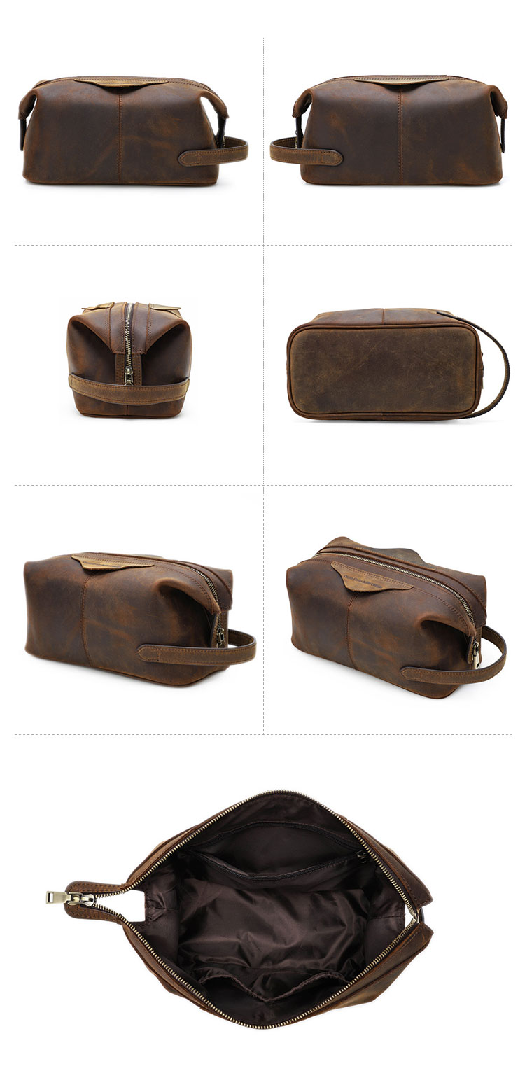 Whatna 2way 天然牛革 ミニセカンドバッグ メンズ クラッチ バッグ 厚手 本革 レザー カジュアル フォーマル 冠婚葬祭 結婚式 バッグ紳士用 男性用ブラウンMC1015-3