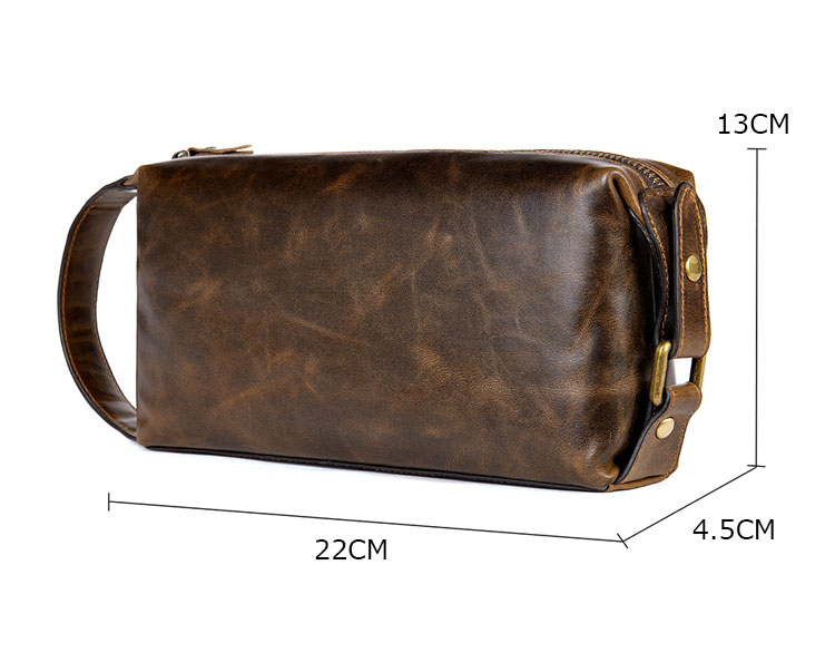 Whatna 2way 天然牛革 ミニセカンドバッグ メンズ クラッチ バッグ 厚手 本革 レザー 6枚カード収納 カジュアル フォーマル 冠婚葬祭 結婚式 バッグ紳士用 男性用ブラウン7450-4