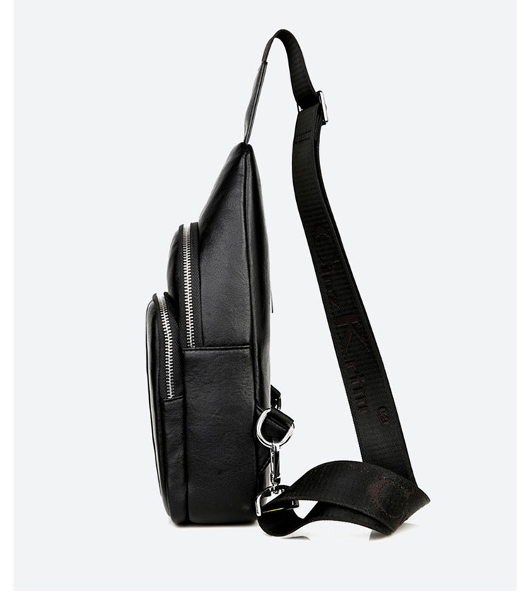 Whatna 革 斜めがけ ボディバッグ ワンショルダー メンズ  イヤホン穴付 USBポート付 左右付け替え可能 本 革 厚手  レザー ブラウン 黒C6602-3