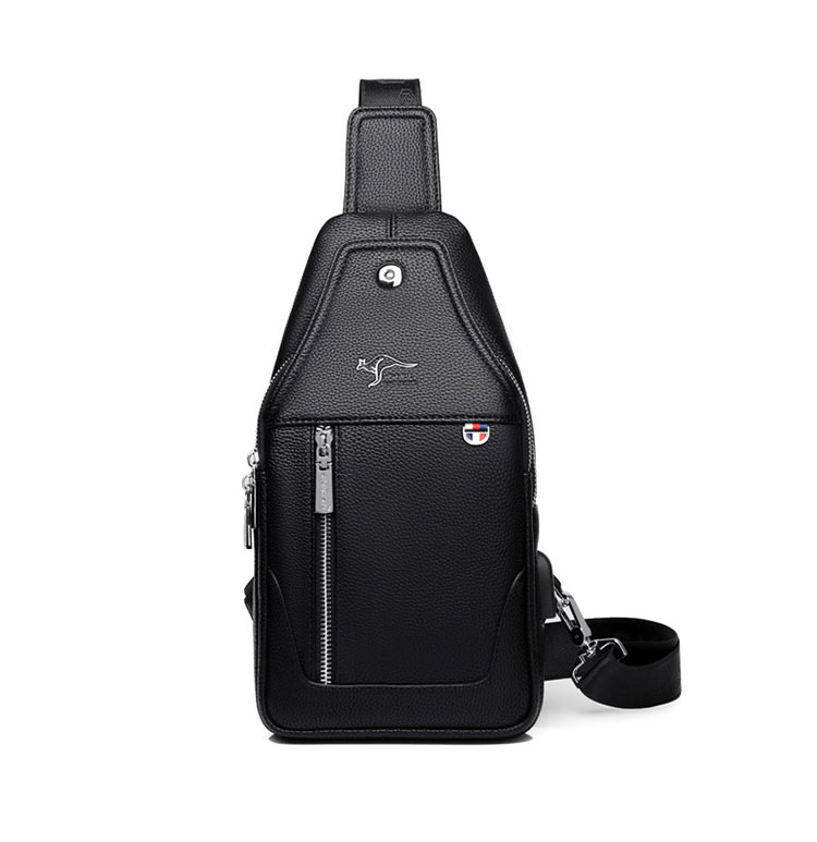 Whatna 革 斜めがけ ボディバッグ ワンショルダー メンズ  イヤホン穴付 USBポート付 左右付け替え可能 本 革 厚手  レザー ブラウン 黒S6125-2