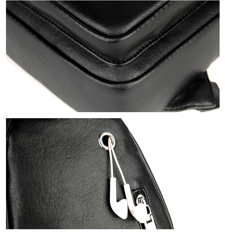 Whatna 革 斜めがけ ボディバッグ ワンショルダー メンズ イヤホン穴付 左右付け替え可能 本 革 厚手 レザー ブラウン 黒C6601-13