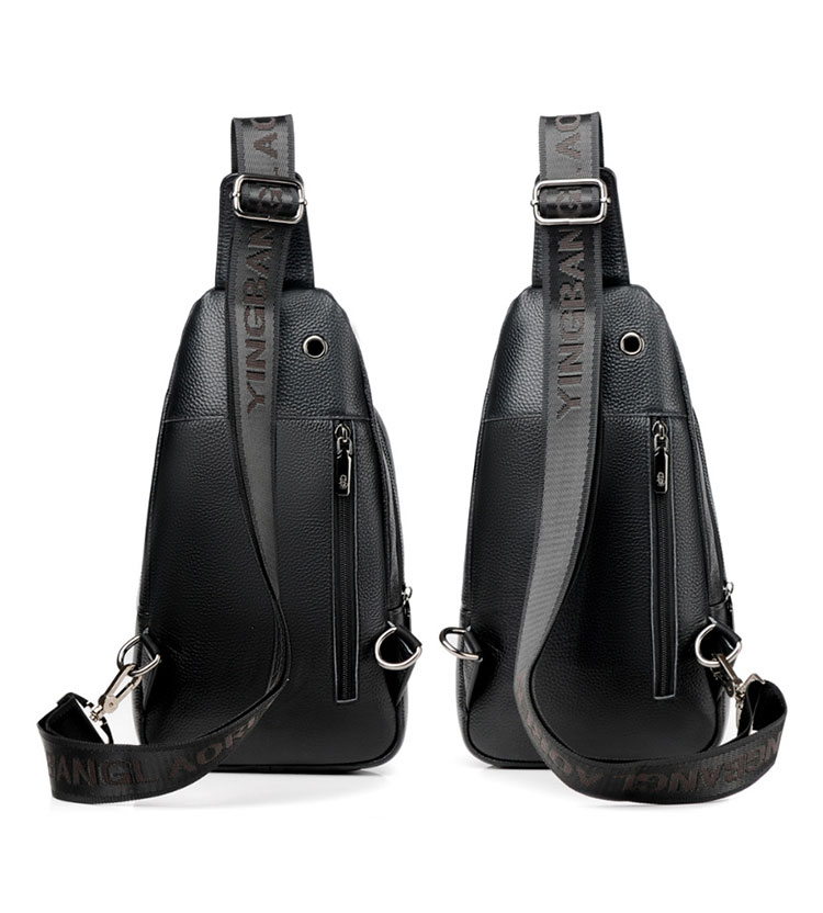 Whatna 牛革 斜めがけ ボディバッグ ワンショルダー メンズ イヤホン穴付 左右付け替え可能 本 革 厚手  レザー ブラウン 黒L608-4