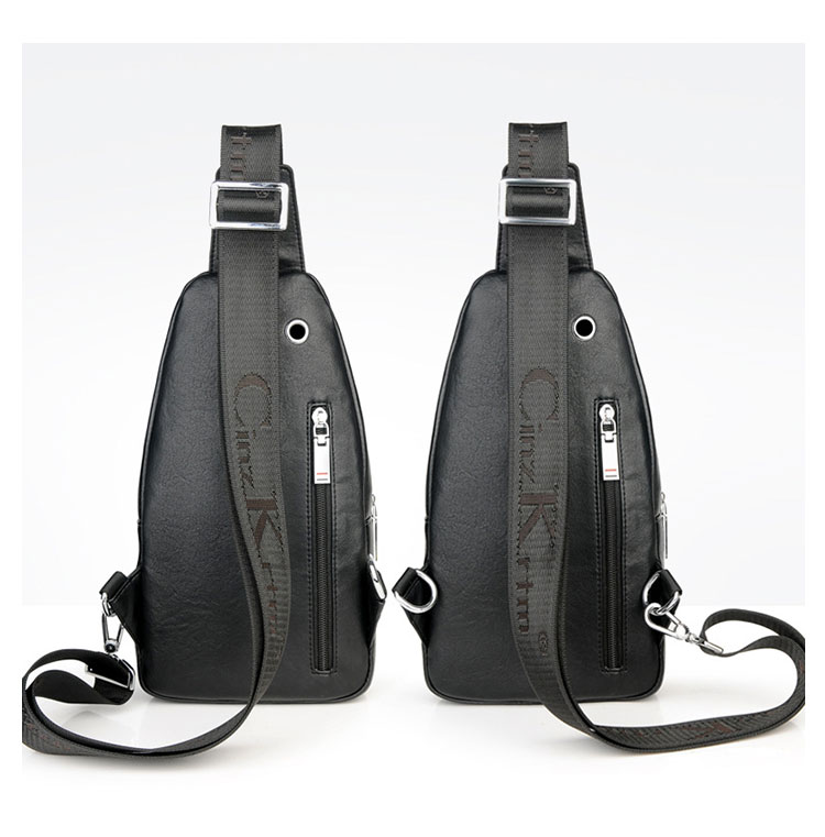 Whatna 革 斜めがけ ボディバッグ ワンショルダー メンズ イヤホン穴付 左右付け替え可能 本 革 厚手 レザー ブラウン 黒C6601-4