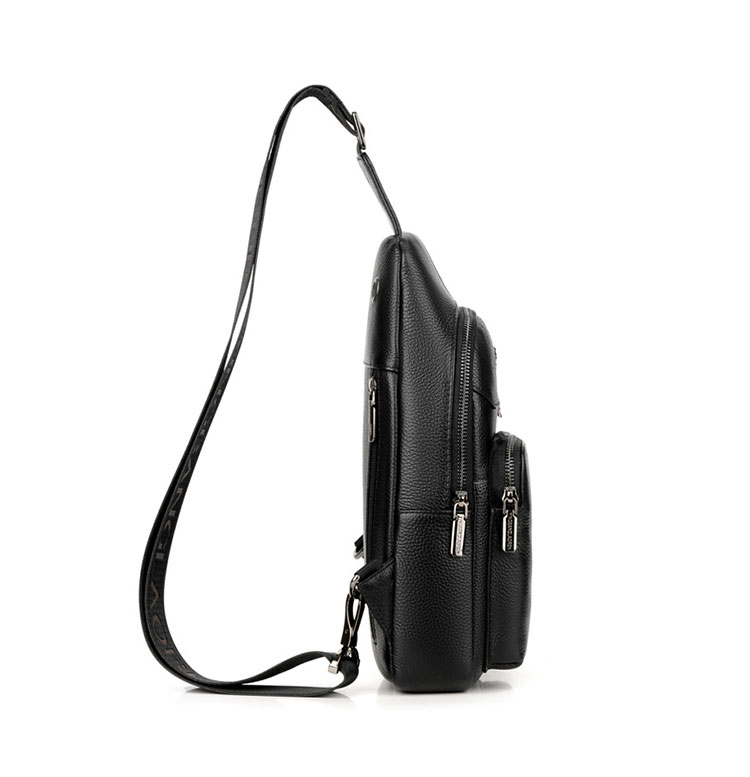 Whatna 牛革 斜めがけ ボディバッグ ワンショルダー メンズ イヤホン穴付 左右付け替え可能 本 革 厚手  レザー ブラウン 黒L1615-3