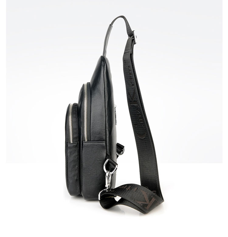 Whatna 革 斜めがけ ボディバッグ ワンショルダー メンズ イヤホン穴付 左右付け替え可能 本 革 厚手 レザー ブラウン 黒C6601-3