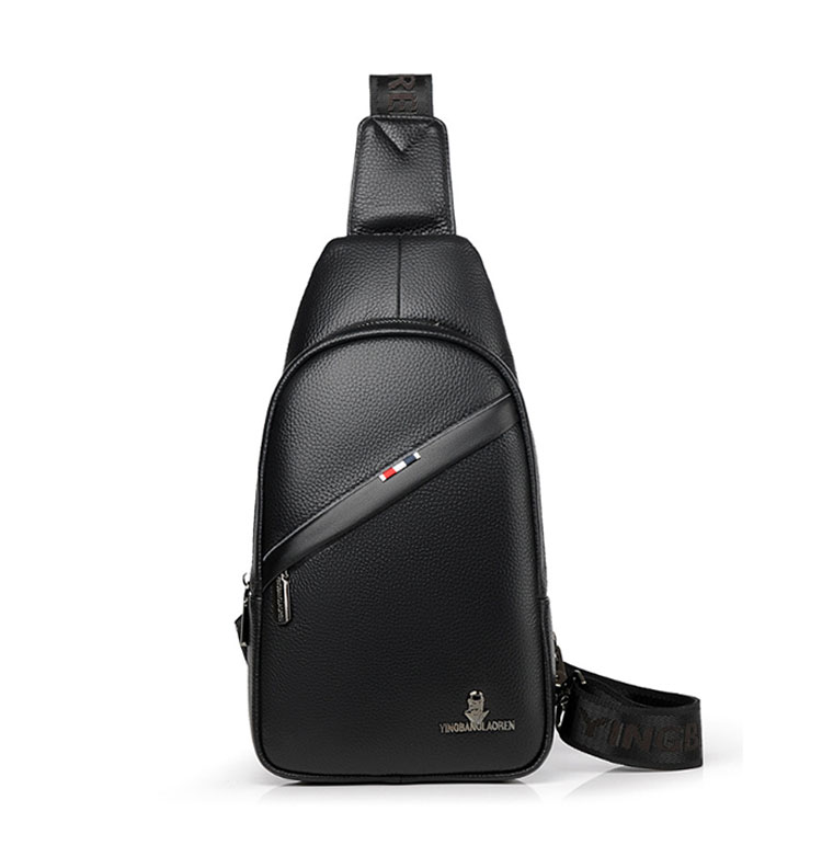 Whatna 牛革 斜めがけ ボディバッグ ワンショルダー メンズ イヤホン穴付 左右付け替え可能 本 革 厚手  レザー ブラウン 黒L608-2