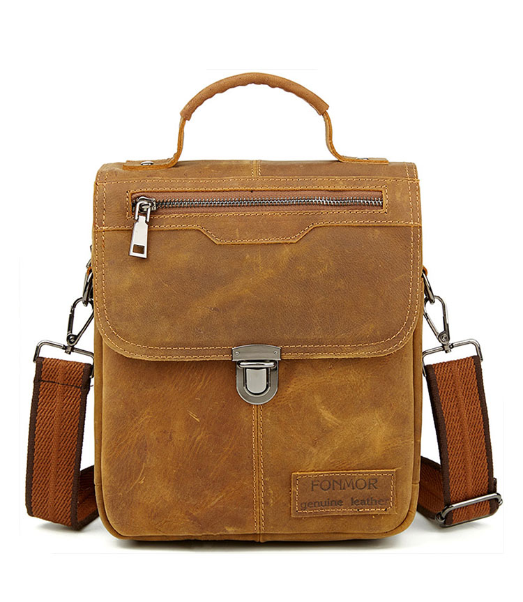 Whatna 天然 牛革 ショルダーバッグ メンズ 2way 斜め掛け 手提げバッグ ポシェットポ 縦型 防盗設計 ipad 10.5収納可小さめ メッセンジャーバッグ 通学 通勤バッグ 肩掛けバッグ 自転車かばん プレゼント男性 黒 5567-2