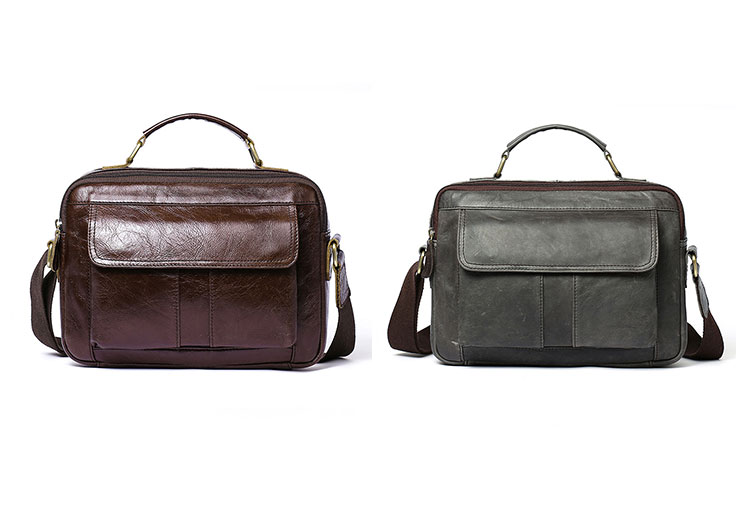 Whatna 牛革 ショルダーバッグ メンズ 2way 斜め掛け 手提げバッグ ポシェットポ 横型 2室仕切 A4 ipad 10.5収納可小さめ メッセンジャーバッグ 通学 通勤バッグ 肩掛けバッグ 自転車かばん プレゼント男性 ブラウン 8320-1
