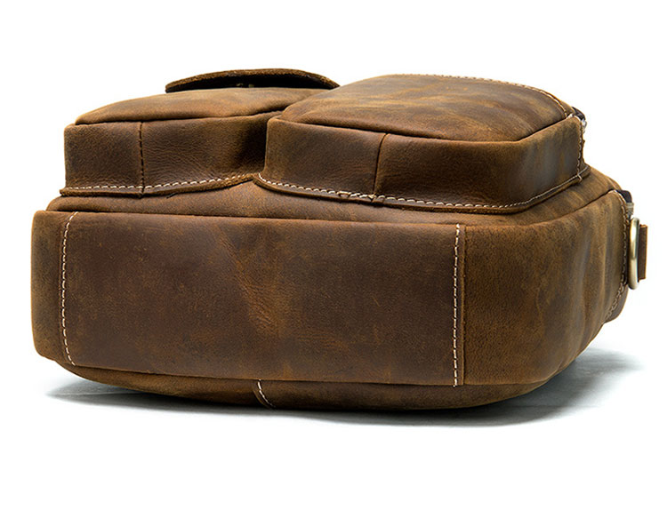 Whatna 天然牛革 ショルダーバッグ メンズ 2way 斜め掛け 手提げバッグ ポシェットポ 縦型 ipad 9.7収納可小さめ メッセンジャーバッグ 通学 通勤バッグ 肩掛けバッグ 自転車かばん プレゼント男性ブラウン 3552-3