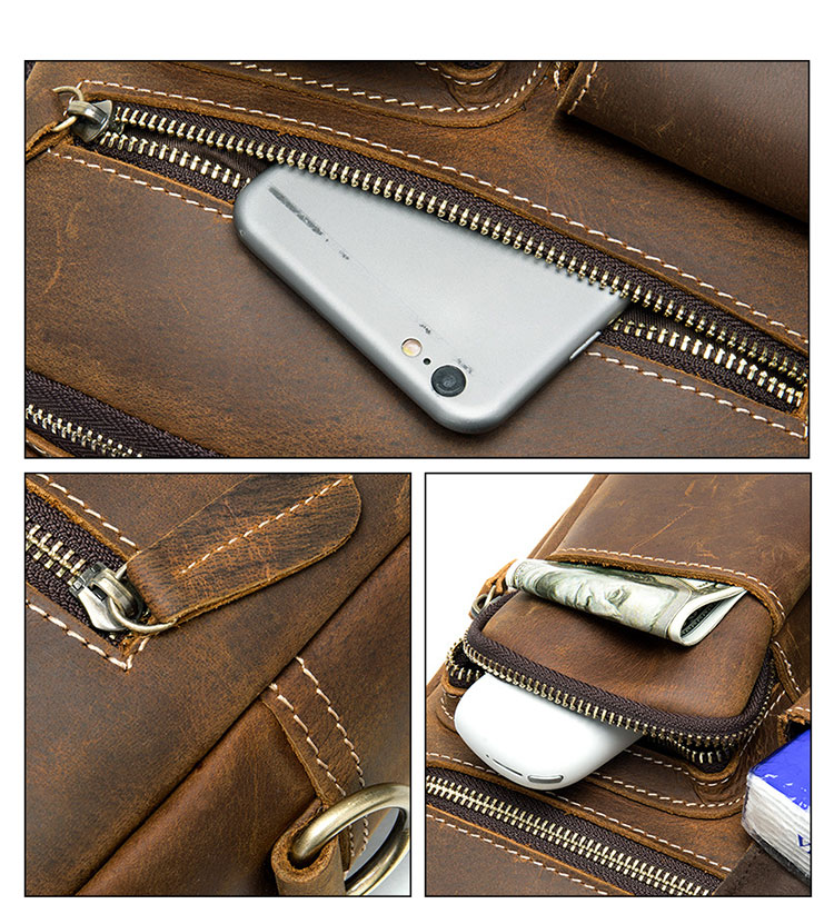 Whatna 天然牛革 ショルダーバッグ メンズ 2way 斜め掛け 手提げバッグ ポシェットポ 縦型 ipad 9.7収納可小さめ メッセンジャーバッグ 通学 通勤バッグ 肩掛けバッグ 自転車かばん プレゼント男性ブラウン 3552-10