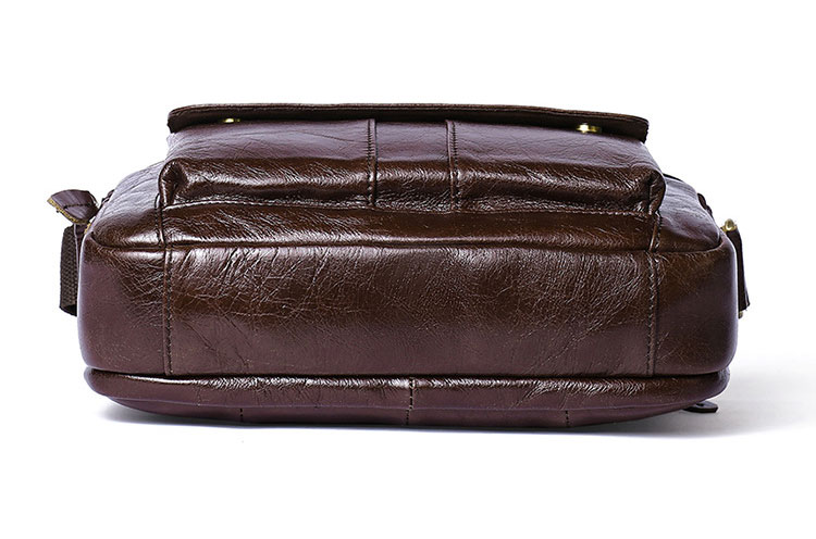 Whatna 牛革 ショルダーバッグ メンズ 2way 斜め掛け 手提げバッグ ポシェットポ 横型 2室仕切 A4 ipad 10.5収納可小さめ メッセンジャーバッグ 通学 通勤バッグ 肩掛けバッグ 自転車かばん プレゼント男性 ブラウン 8320-5