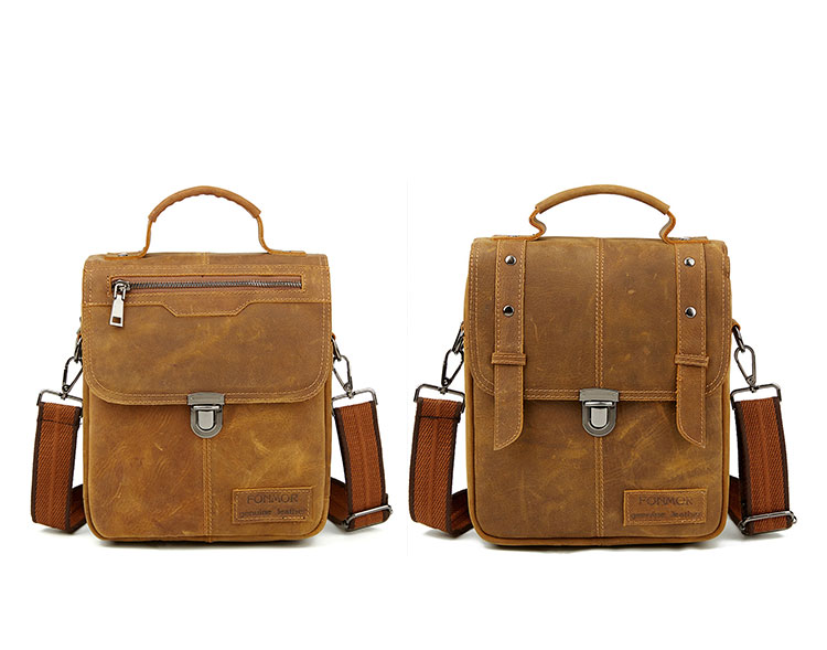 Whatna 天然 牛革 ショルダーバッグ メンズ 2way 斜め掛け 手提げバッグ ポシェットポ 縦型 防盗設計 ipad 10.5収納可小さめ メッセンジャーバッグ 通学 通勤バッグ 肩掛けバッグ 自転車かばん プレゼント男性 黒 5567-1