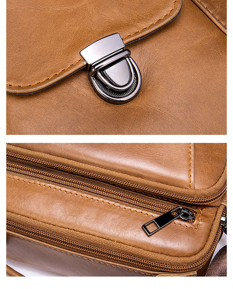 Whatna 天然 牛革 ショルダーバッグ メンズ 2way 斜め掛け 手提げバッグ ポシェットポ 縦型 防盗設計 ipad Mini収納可小さめ メッセンジャーバッグ 通学 通勤バッグ 肩掛けバッグ 自転車かばん プレゼント男性 黒  ブラウン7329-9