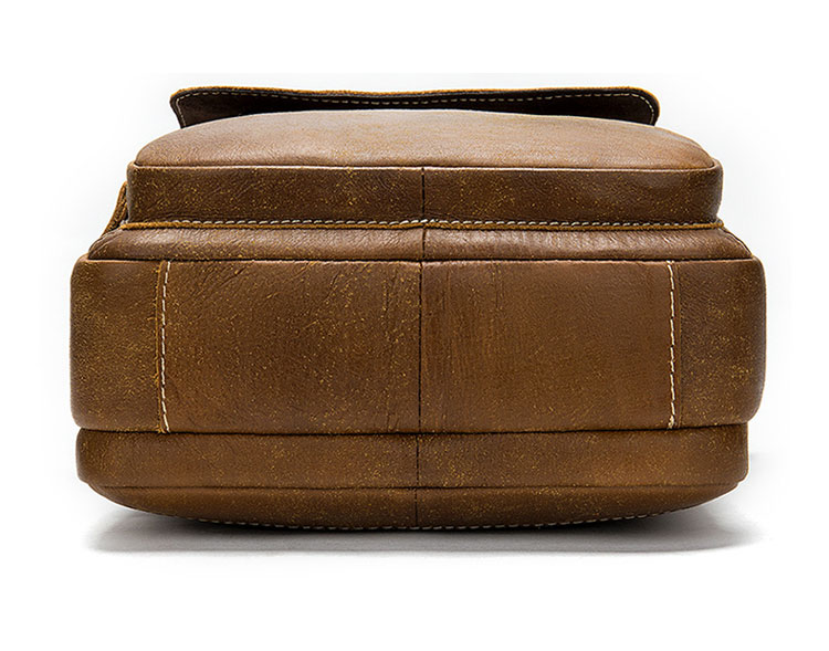 Whatna 牛革 ショルダーバッグ メンズ 2way 斜め掛け 手提げバッグ ポシェットポ 縦型 2室仕切 ipad 10.5収納可小さめ メッセンジャーバッグ 通学 通勤バッグ 肩掛けバッグ 自転車かばん プレゼント男性 ブラウン8605-4