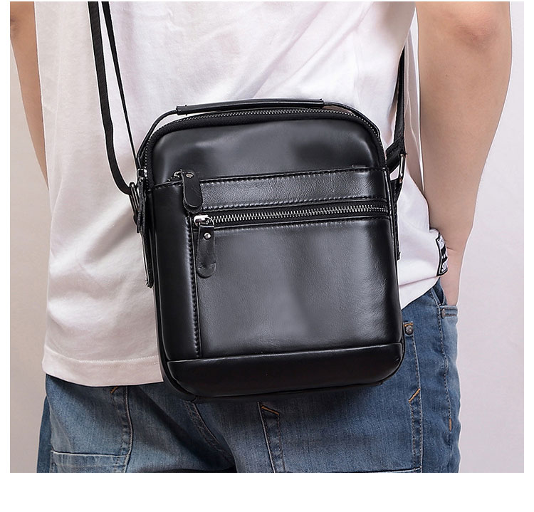 Whatna 牛革 ショルダーバッグ メンズ 2way 斜め掛け 手提げバッグ ポシェットポ 縦型 ipad Mini収納可小さめ メッセンジャーバッグ 通学 通勤バッグ 肩掛けバッグ 自転車かばん プレゼント男性ブラウン 6502-9